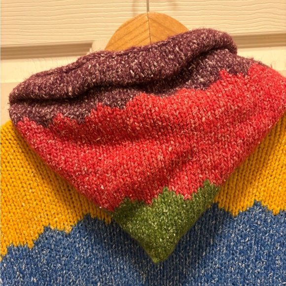 Orval Handmade 50% Wool Colorful Striped Women's Hooded Sweater Jacket EUC Sz L - Picture 12 of 13